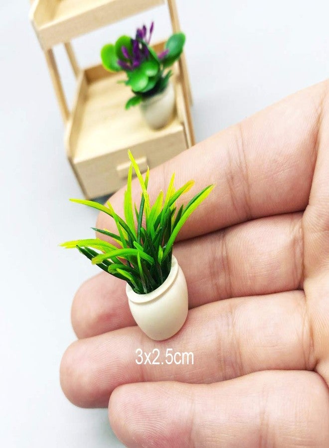 Lynkaye Dollhouse Decoration Plant Pots Miniature Green Potted Bonsai Models Decor,1:12 Miniature Plant - Image 2